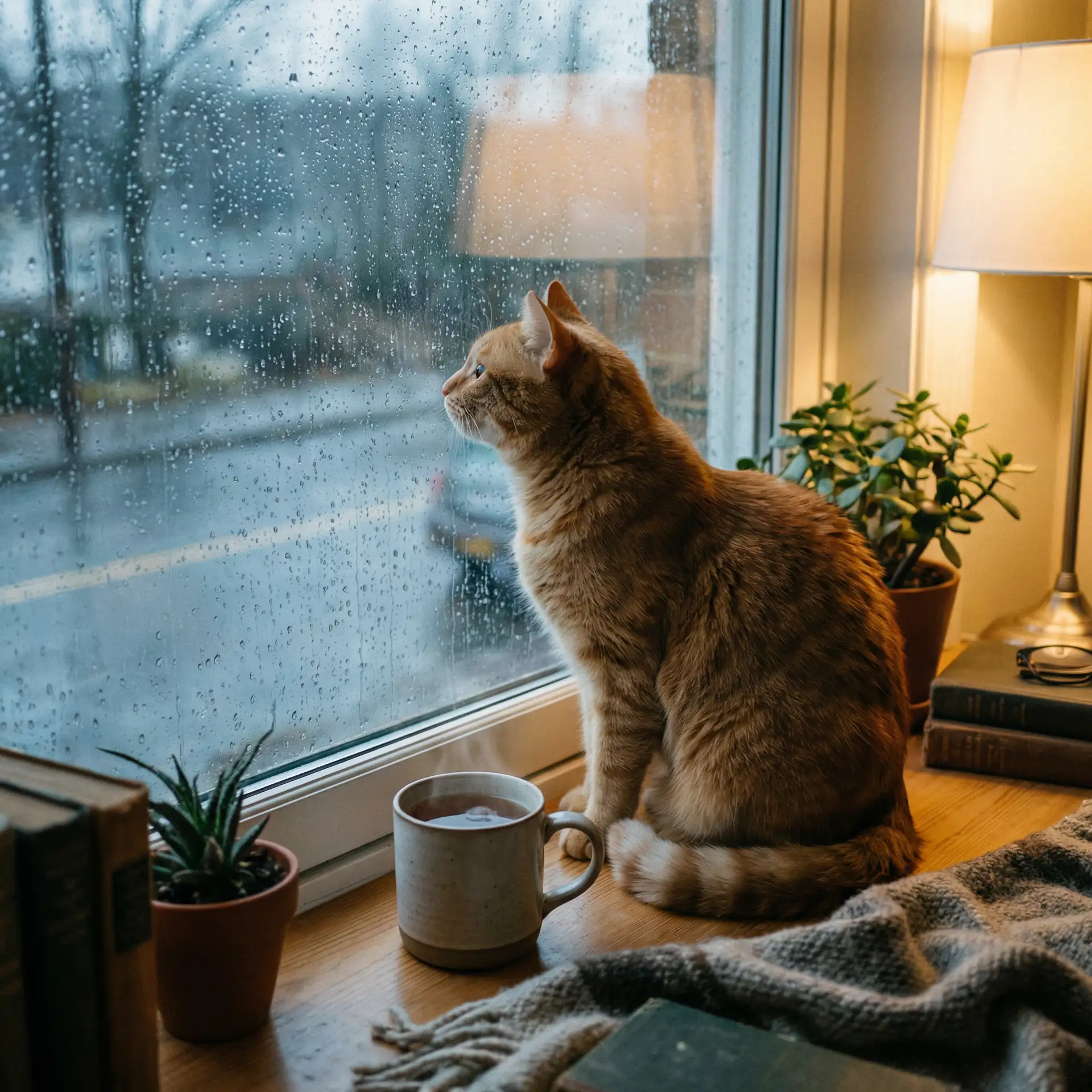 猫咪望着窗外的雨 - 宇宙战舰大和号复活篇